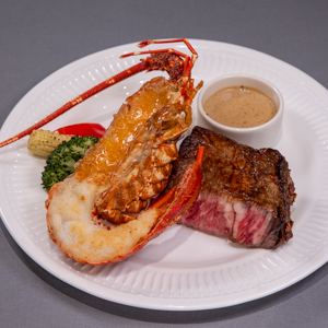 極饗龍蝦佐海膽白酒醬(半尾) x 美國PR肋眼牛排 6oz